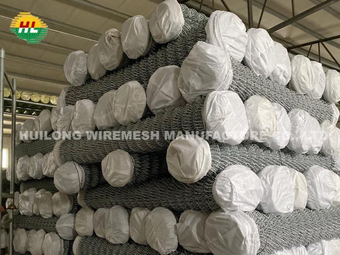 4ft High Chain Link Wire Fence Stretched On Commercial Or Industrial Frame