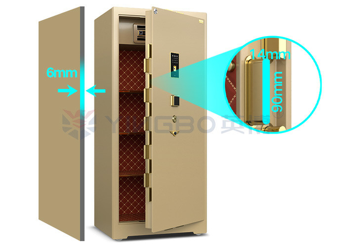 H1580mm Fingerprint Safe Box With Patented Double Rows Bolts And Zinc Alloy Handle