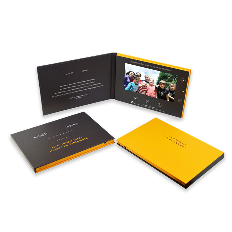 Custom print LCD video brochure,7 inch video booklet for direct marketing