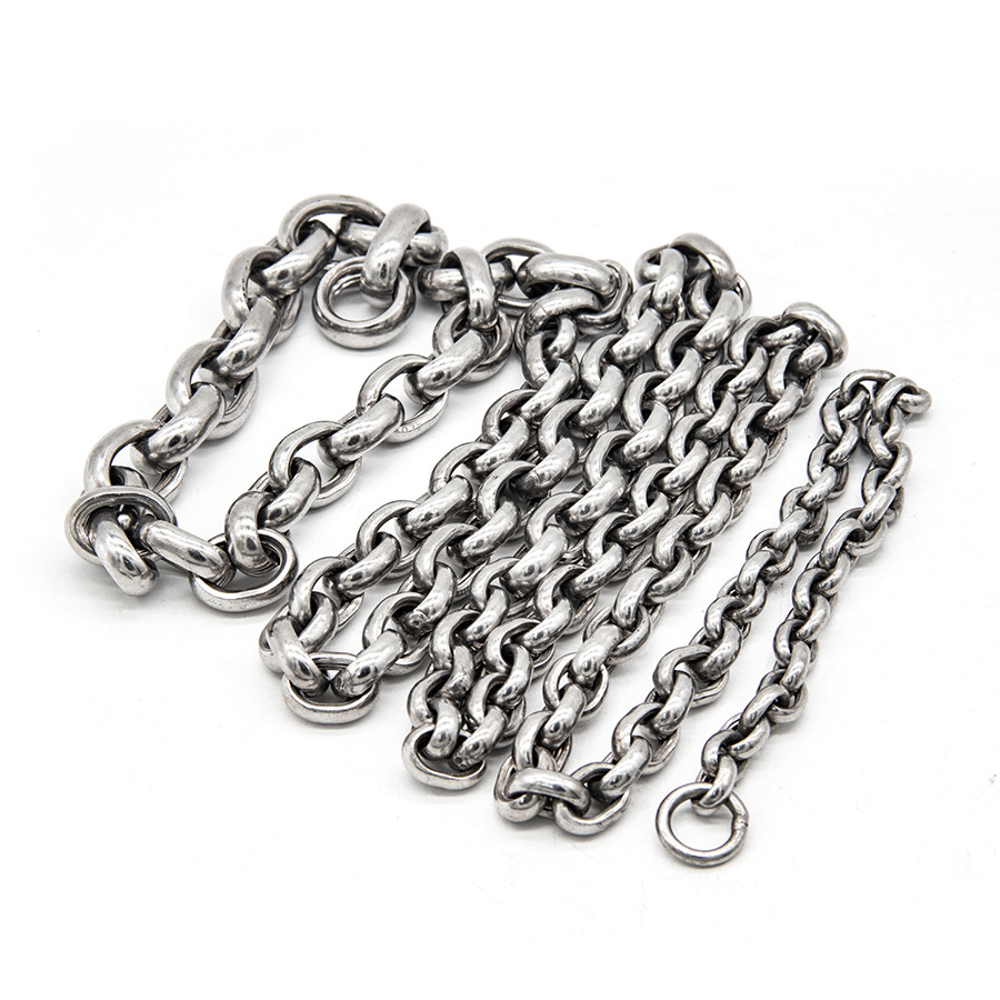 Silver Stainless Steel Link Chain Corrosion Resistance Rust Resistance