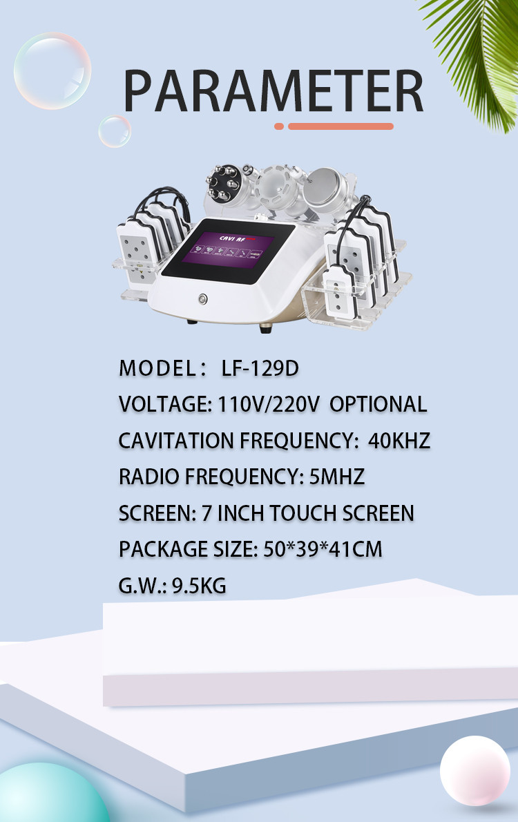 6 IN 1portable radio frequency lipo laser slimming ultrasonic liposuction cavitation machine for sale
