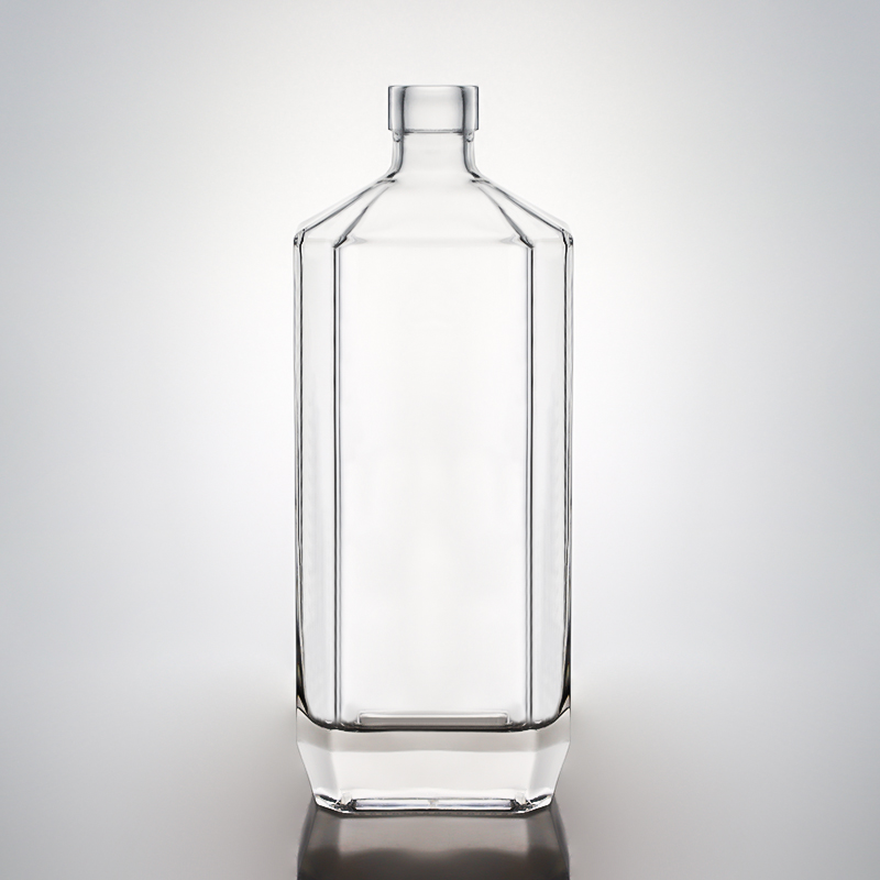 Food Grade Glass 700ml 750ml Rum Vodka Whisky Tequila Gin Bottle with Custom Cap