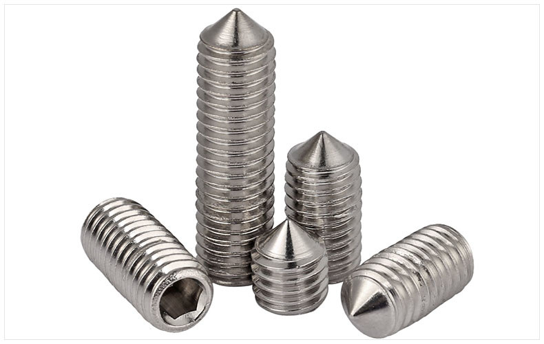 18-8 Stainless Steel Hexagon Socket Set Screw with Cone Point DIN914 Headless Screws