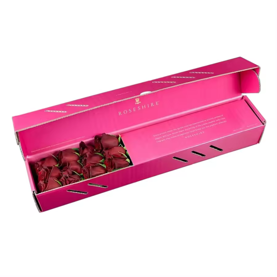 Customized Corrugated Flower Bouquet Shipping Box High Capacity With Morden Design