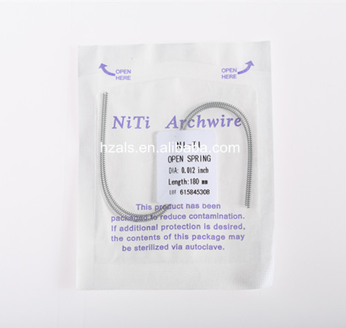 Big Eyelet Niti Close Coil Orthodontic Spring 0.010/0.012 10pcs/pk Diameter 0.010" and0.012" Length 180mm