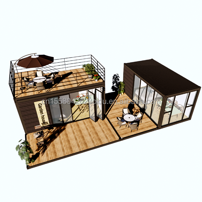 Modern Design Style Light Steel Frame Foldable Villa Container House with Aluminum Alloy Windows