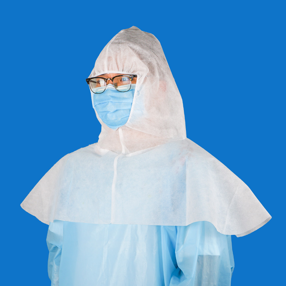 Disposable Nonwoven Caps Head Cover Single Use White Disposable Balaclava Hood with Elastic Band