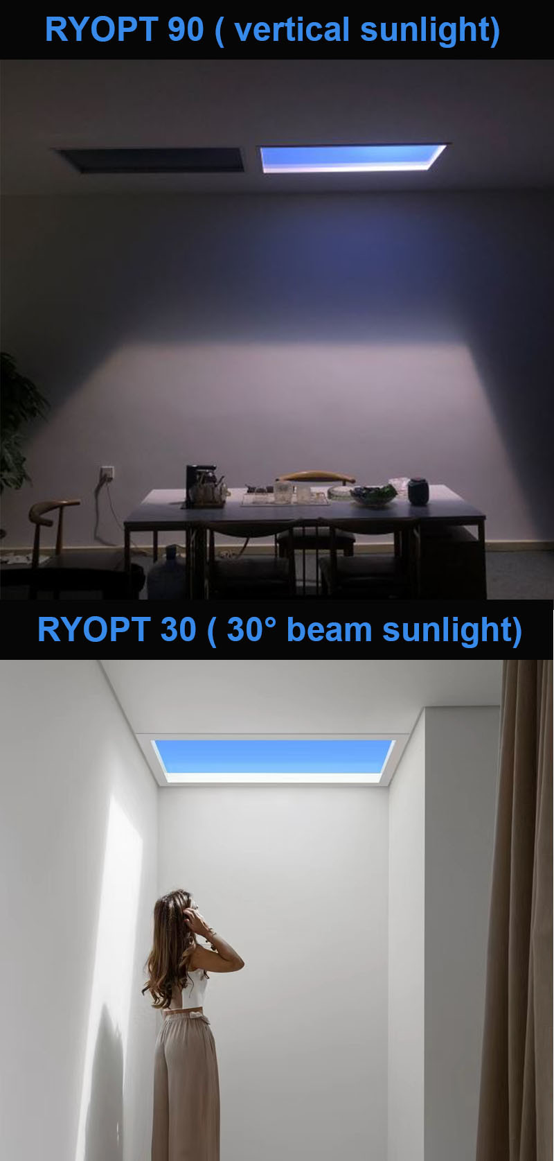 4000lm 6500k Fake Skylight Light , 60x60 110VAC Artificial Sunlight Skylight