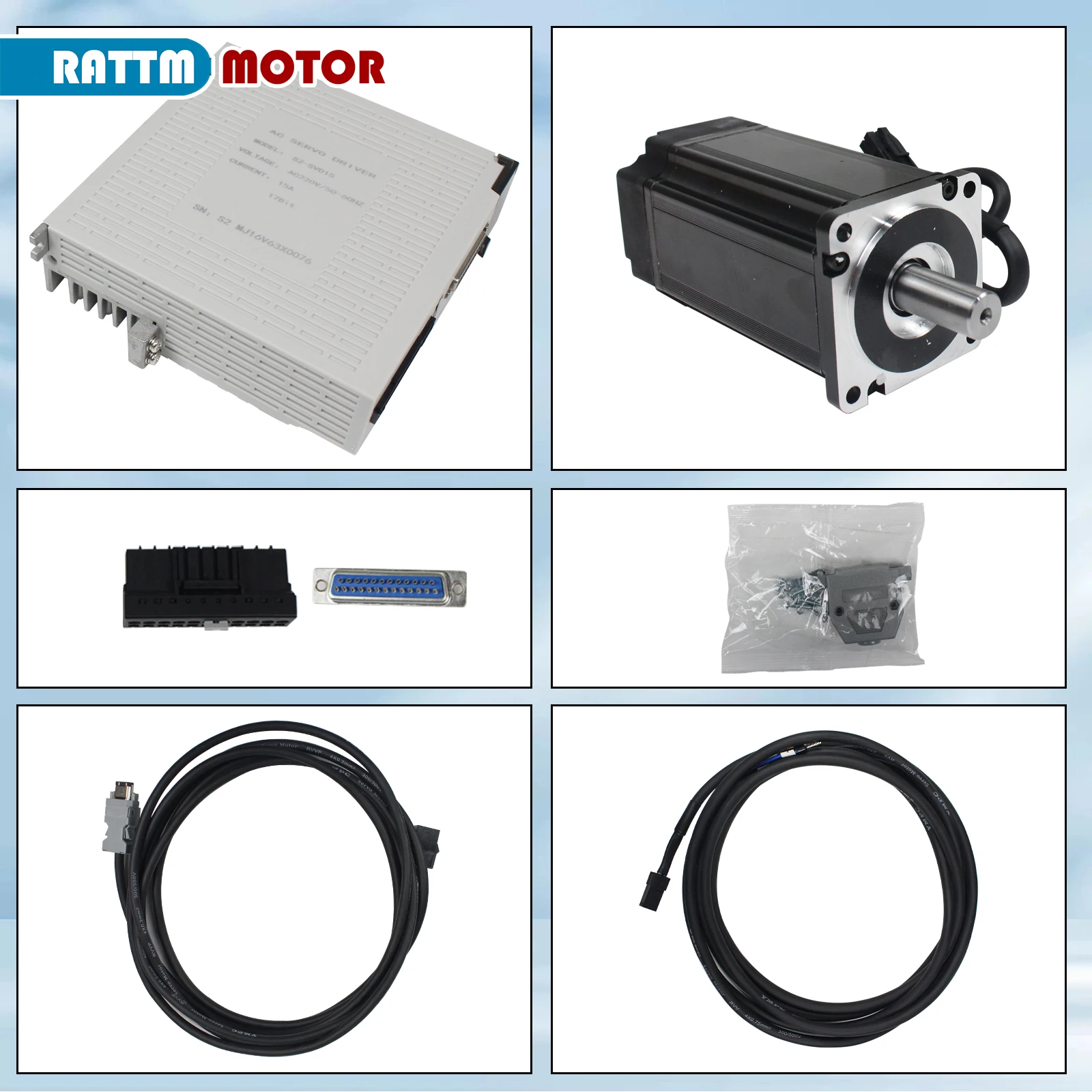 600W AC Servo Kit 1.91 N.M 3000RPM CNC Controller Kit IP65