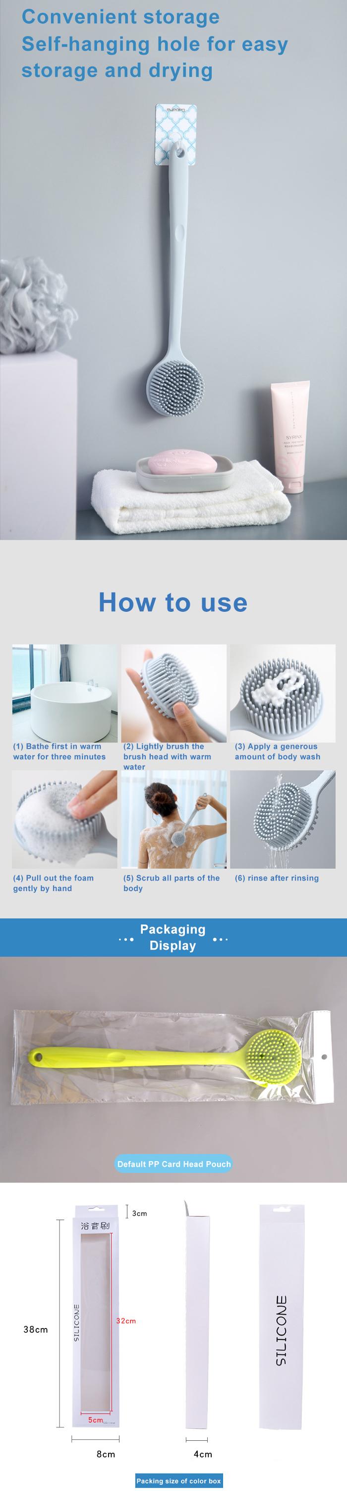 Odorless Soft Long Handle Silicone Shower Brush