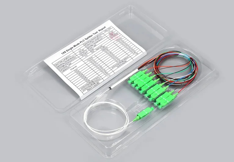 Operating Wavelength 2 Conductor PLC Fiber Splitter with FC/SC/LC/ST Connector