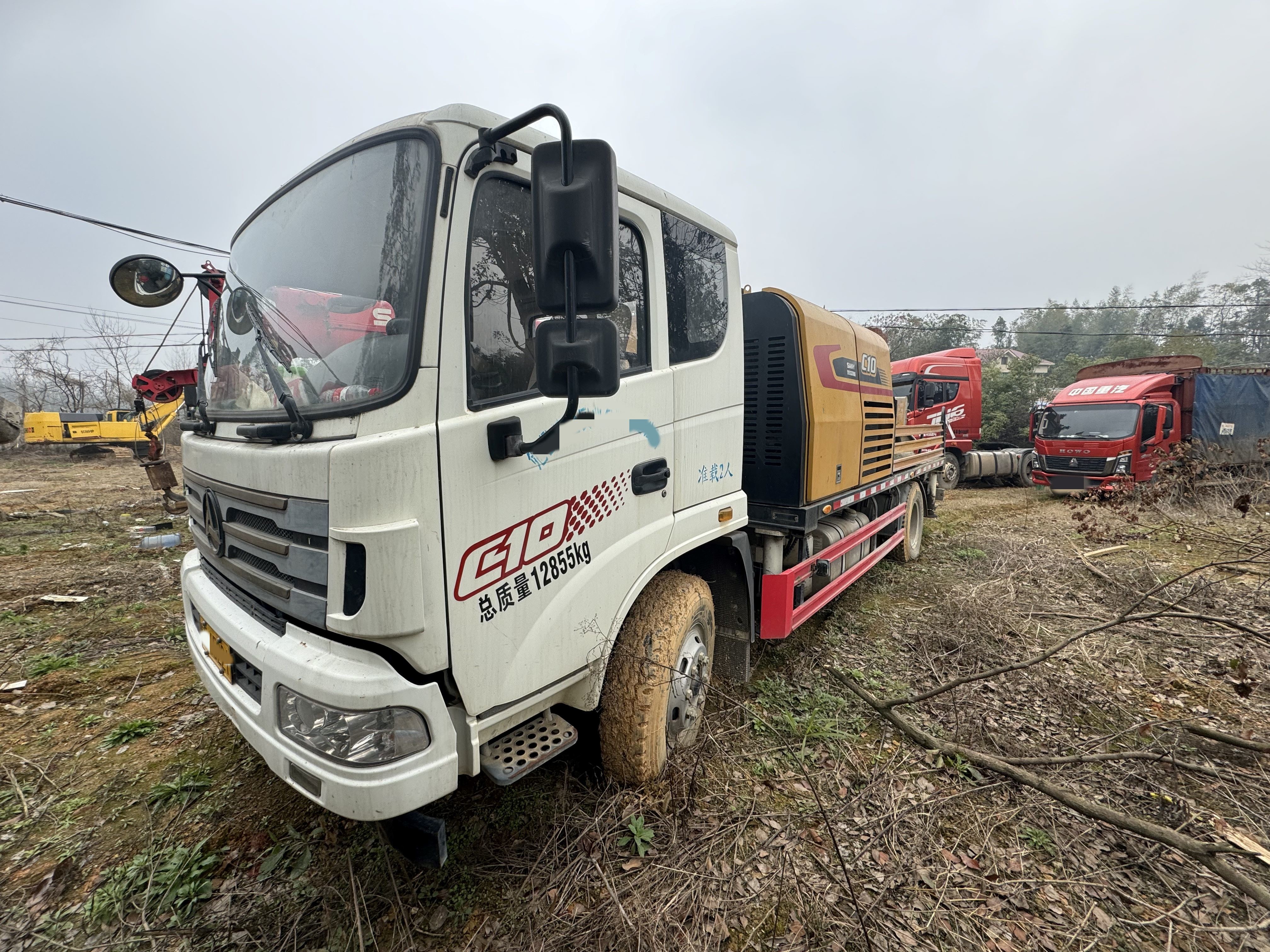 SANY Diesel Concrete Boom Pump Truck , Cement Truck Mounted Concrete Line Pump For Sale
