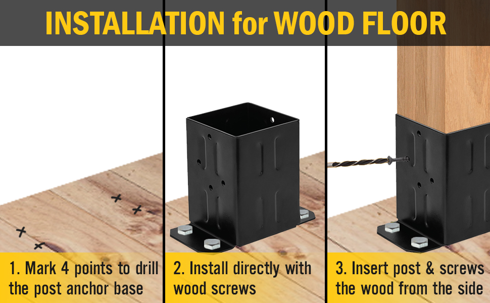 Secure Your Pergola Post with Galvanized Column 4x4 Wood Fence Post Anchor Base