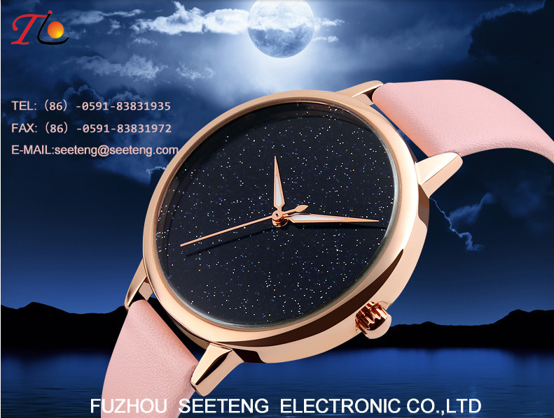 Unique wavy style and colorful dial for ladies watch with alloy strap