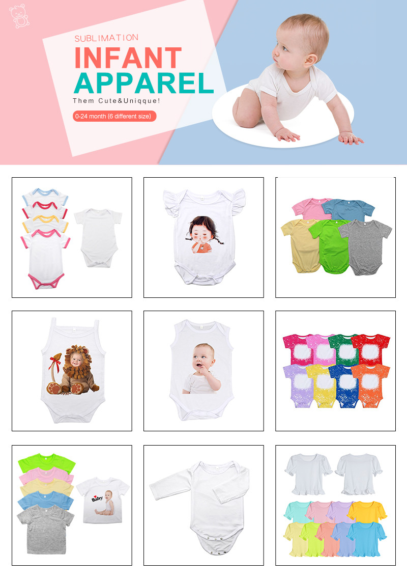 Multicolored Baby Sublimation Romper Blanks Tie Dye With Long Sleeves