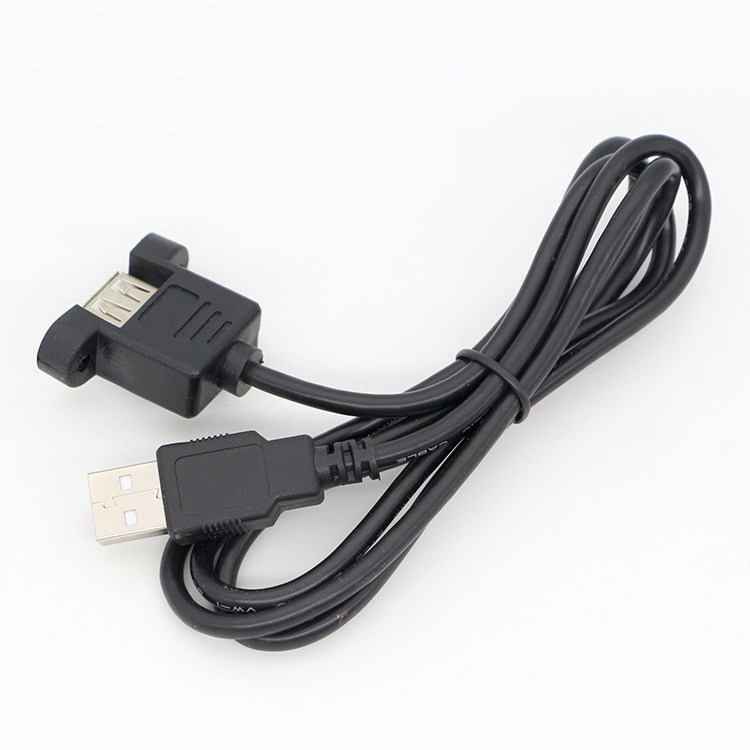 Customization1M 2M Stud Male to Female Panel Mount USB 2.0 Type A Extension Cable with Stud Screw Locking