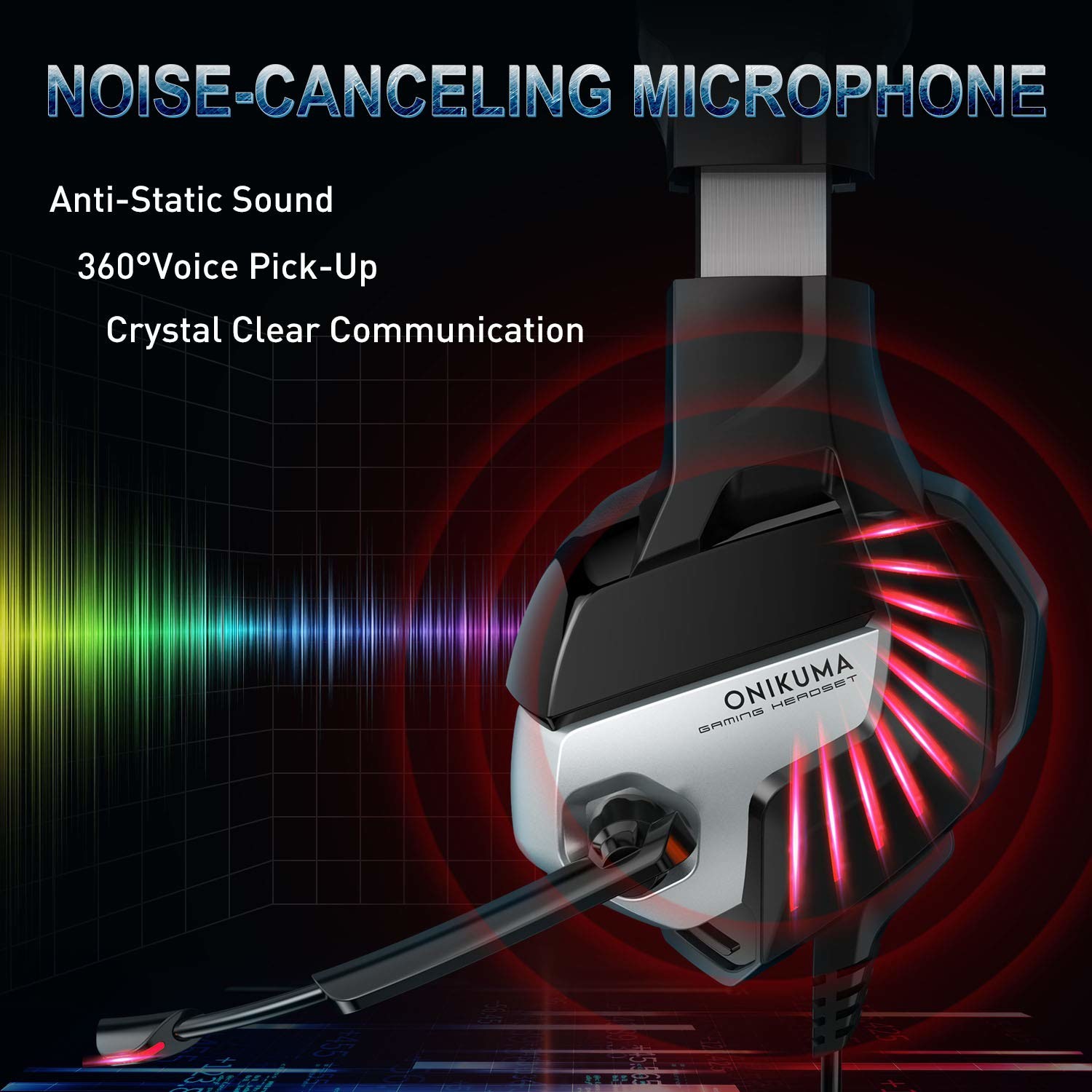 K5 Pro Noise Cancelling PC Gaming Headset with Mic