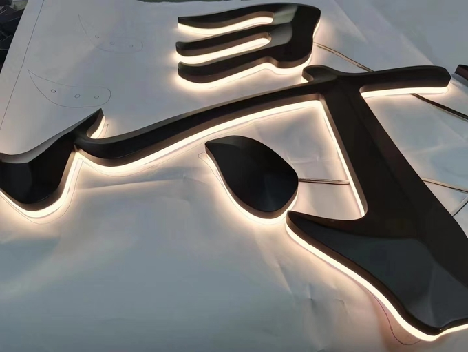 Halo Lit Back Lit 12mm 3D LED Letter Signs Reverse Lit RoHs Outdoor Channel Letters