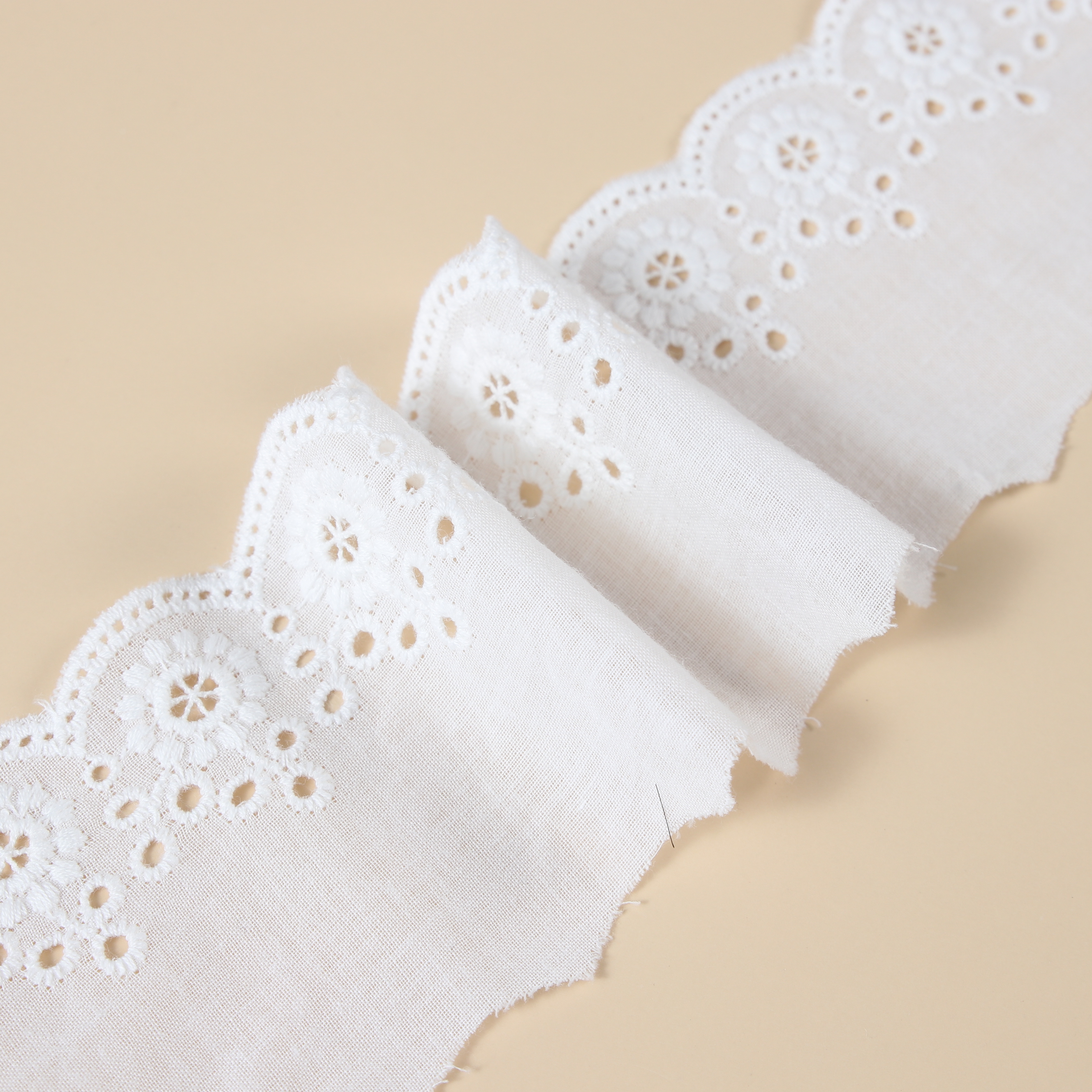 Custom Elastic Embroidery Milk Silk Lace Fabric Trimming Lace Sewing