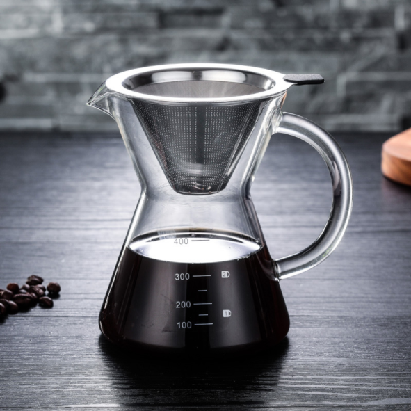 Morden Stainless Steel Coffee Pot / Silver Manual Drip Coffee Maker