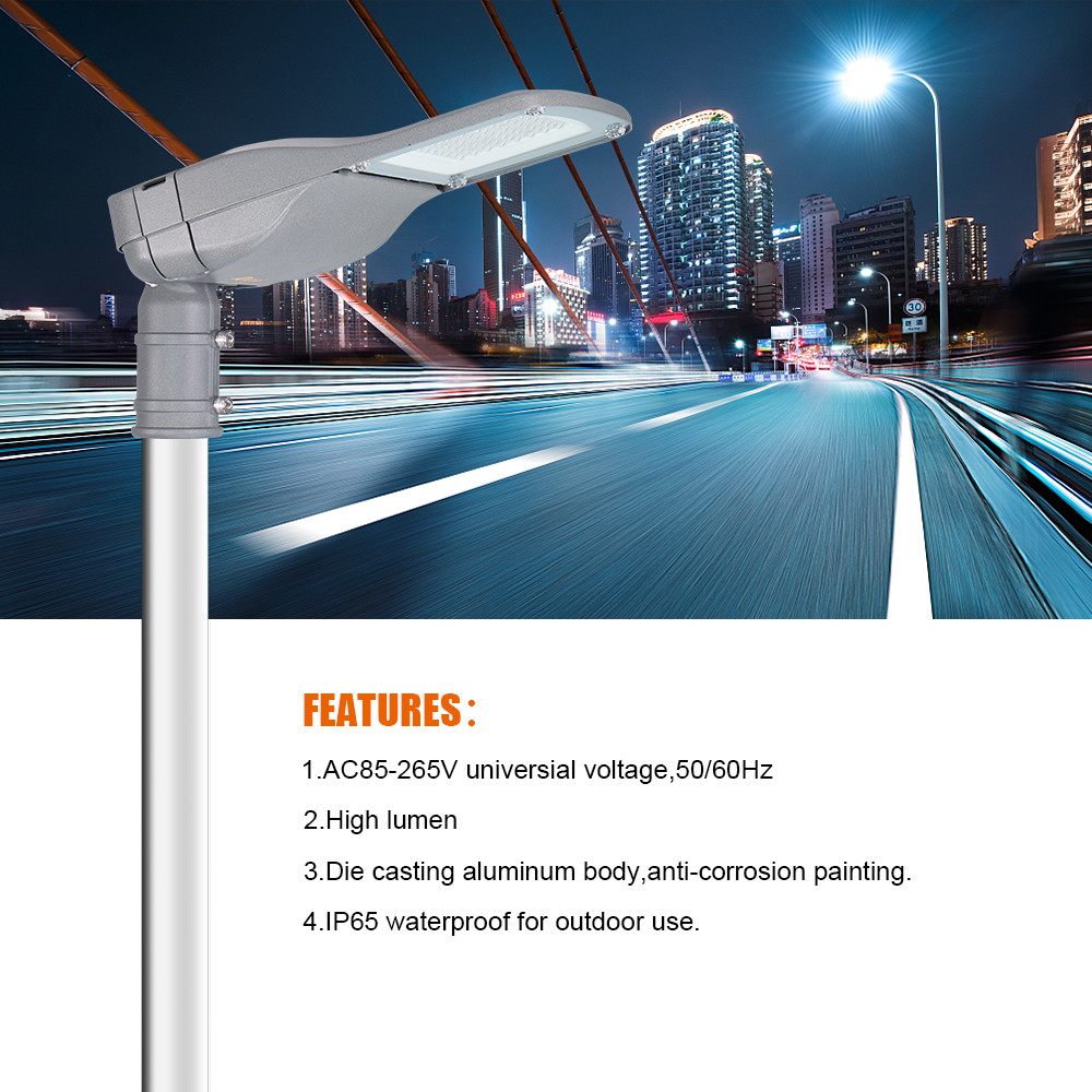 KCD 30w 50w 100w 150w Die Cast Aluminum Housing Outdoor Lighting AC Smart Waterproof LED Street Light Price 50w