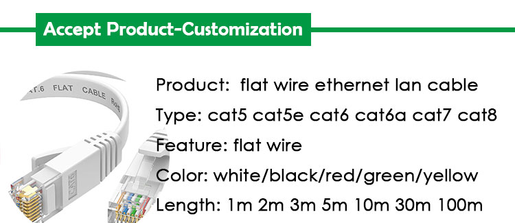 1m 5m 10m UTP FTP Shield Cat5 Cat5e Cat6 Ca6a Cat7 RJ45 Flat Ethernet Patch Network Lan Cable for Router