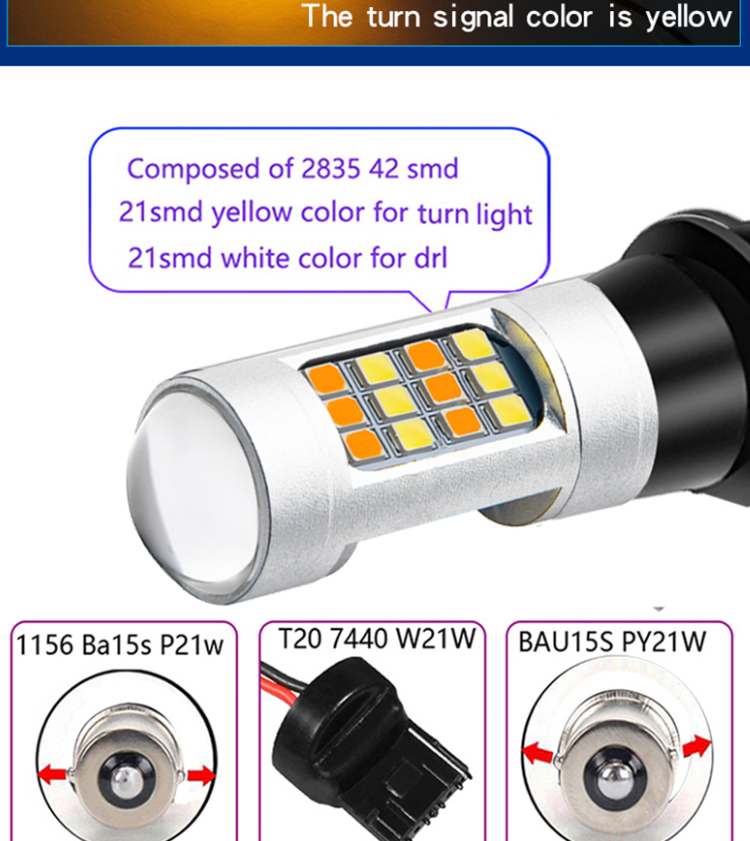 42SMD LED Bulbs T20 1157Turn Signal Led Lights For Car Brake Light With Strobe Function