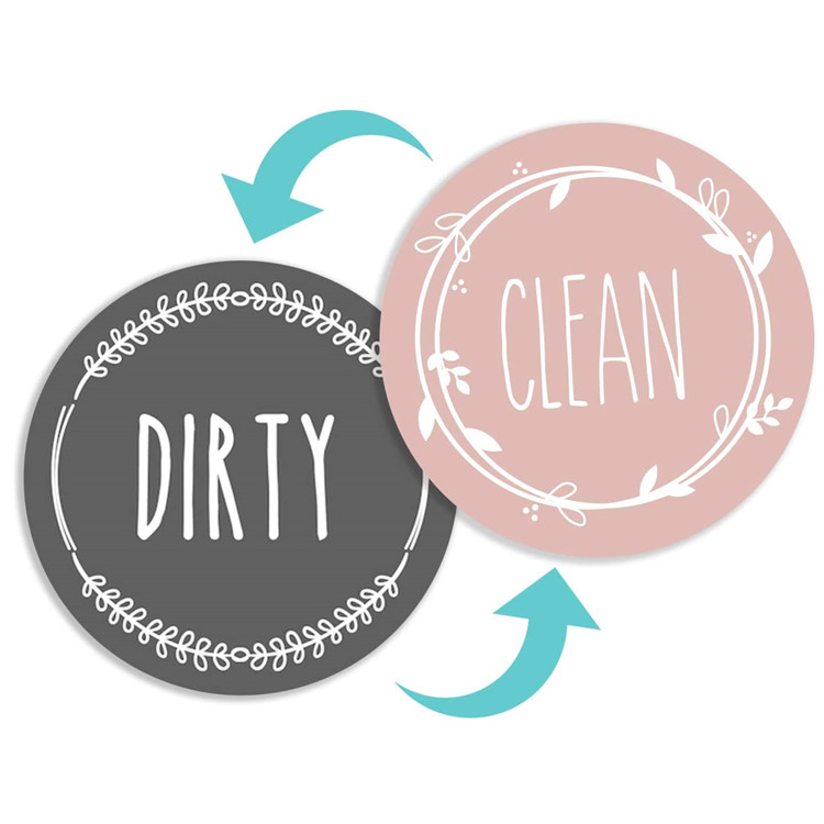 Magnetic Round Dirty Clean Dishes Dirty Dishes Sign dishwasher clean dirty sticker