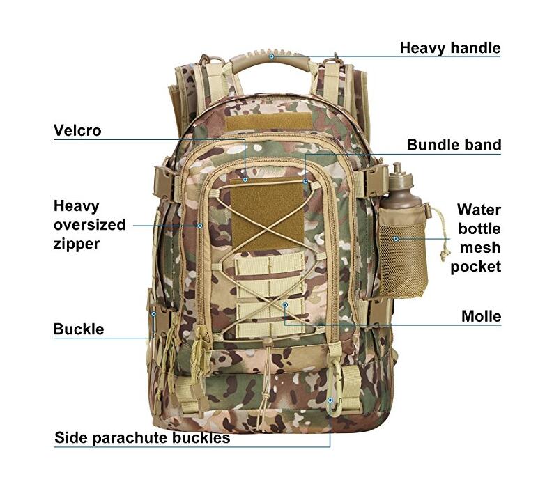Military Tactical Assault Backpack 3-Day Expandable Backpack Extreme Water Resistant Molle Rucksack For The Outdoors