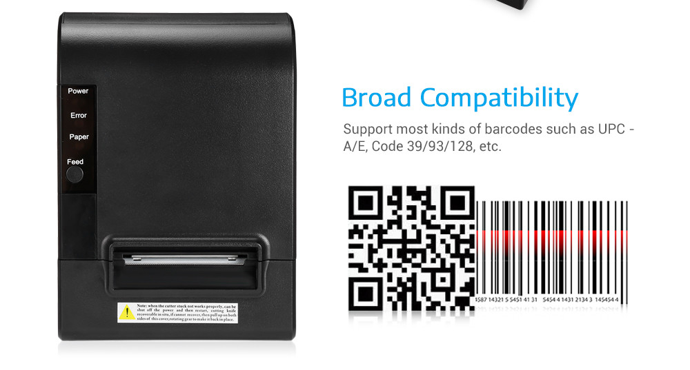 Desktop Wireless Receipt Printer , Thermal Transfer Printer For Android / IOS