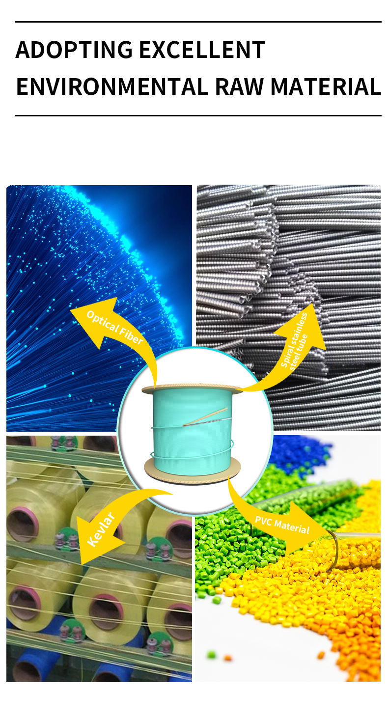 Flexible Spiral Steel Tube Armored Anti Rat Bite Fiber Optic Cable with Custom Length