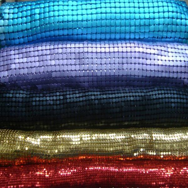 Hot sale cheap Blue Color Metallic Sequin Cloth Fabric for clothing