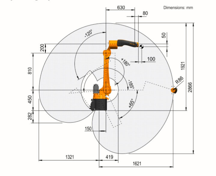 Industrial 6 Axis Kuka Robot Arm With Floor/ Ceiling Mounting Position