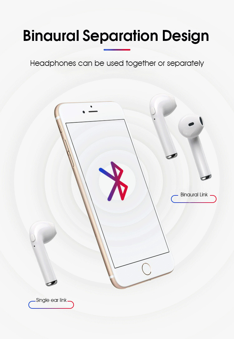 I7 Bluetooth headset tws with charging compartment True wireless binaural Bluetooth headset i7s tws Bluetooth headset un