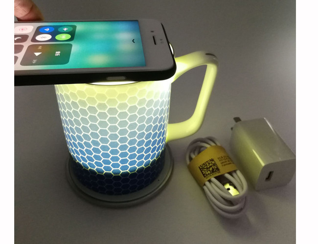 Food Grade Electric Coffee Cup Warmer , Usb Heated Coffee Cup 370ml Volume