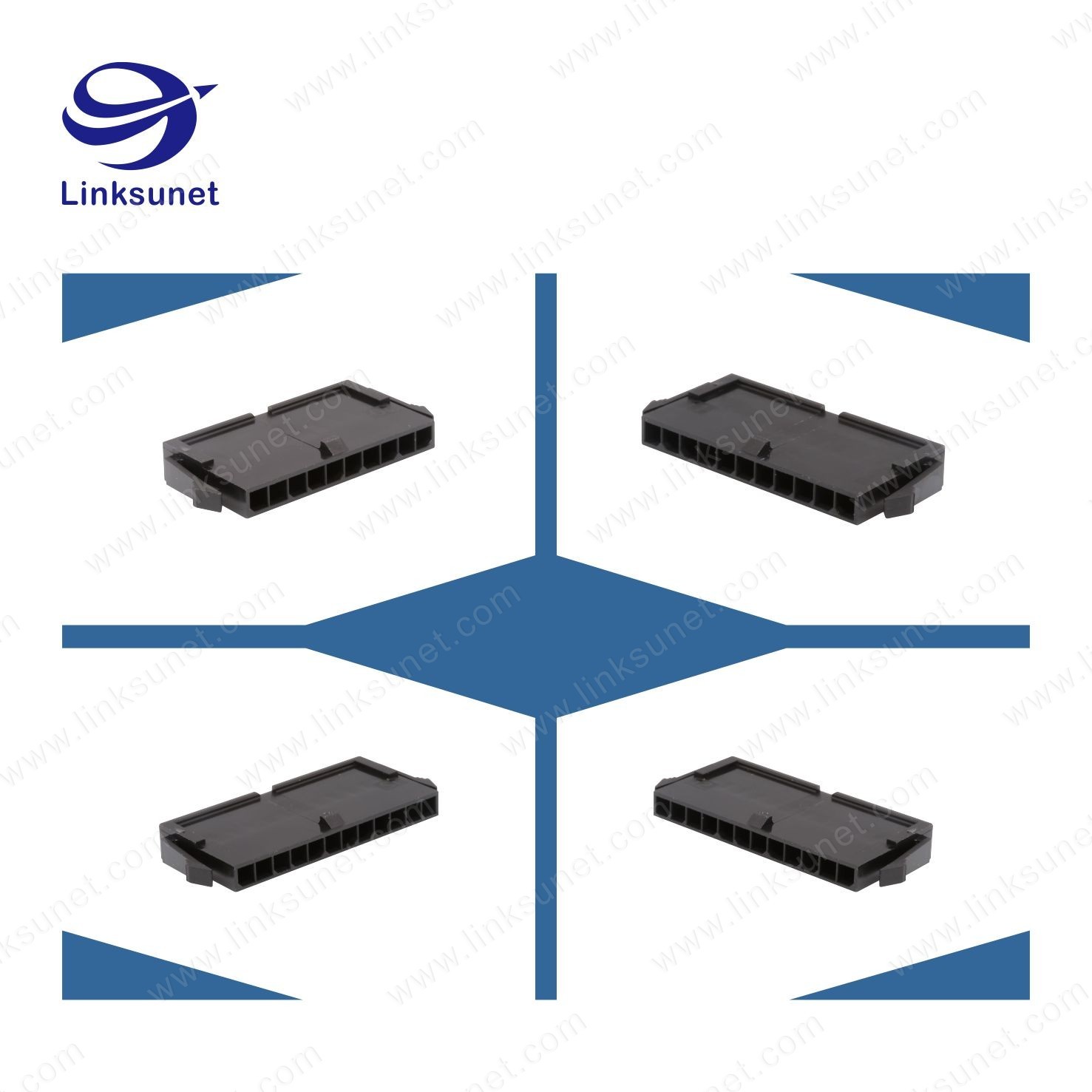 MOLEX 43640 - 0300 Male Female Electrical Connectors Single Row With Panel Mount Ears / Pitch 3.00mm