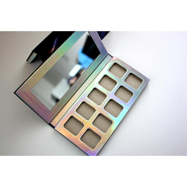 10 Pans Empty Eyeshadow Palette Case CMYK Printing With Shiny Holographic Paper
