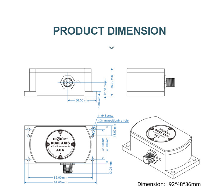 CAN 2.0A Wind Power Inclination Sensor , Precise Wind Tower / Turbines Tilt Sensor