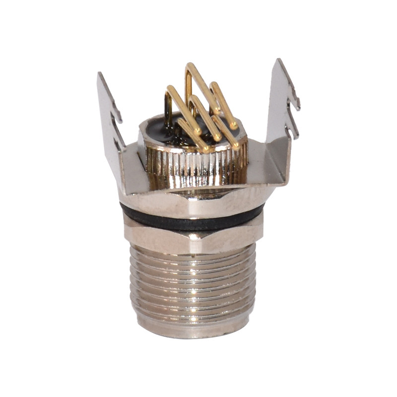 M8 6pins Female 90 Degree 4pins Female Panel Mount Connector Sensor Socket Receptacle