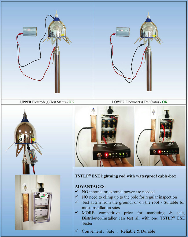 Material - Tested Active Ese Lightning Rod As Per UNE21.186 Mirror - Shine Housing