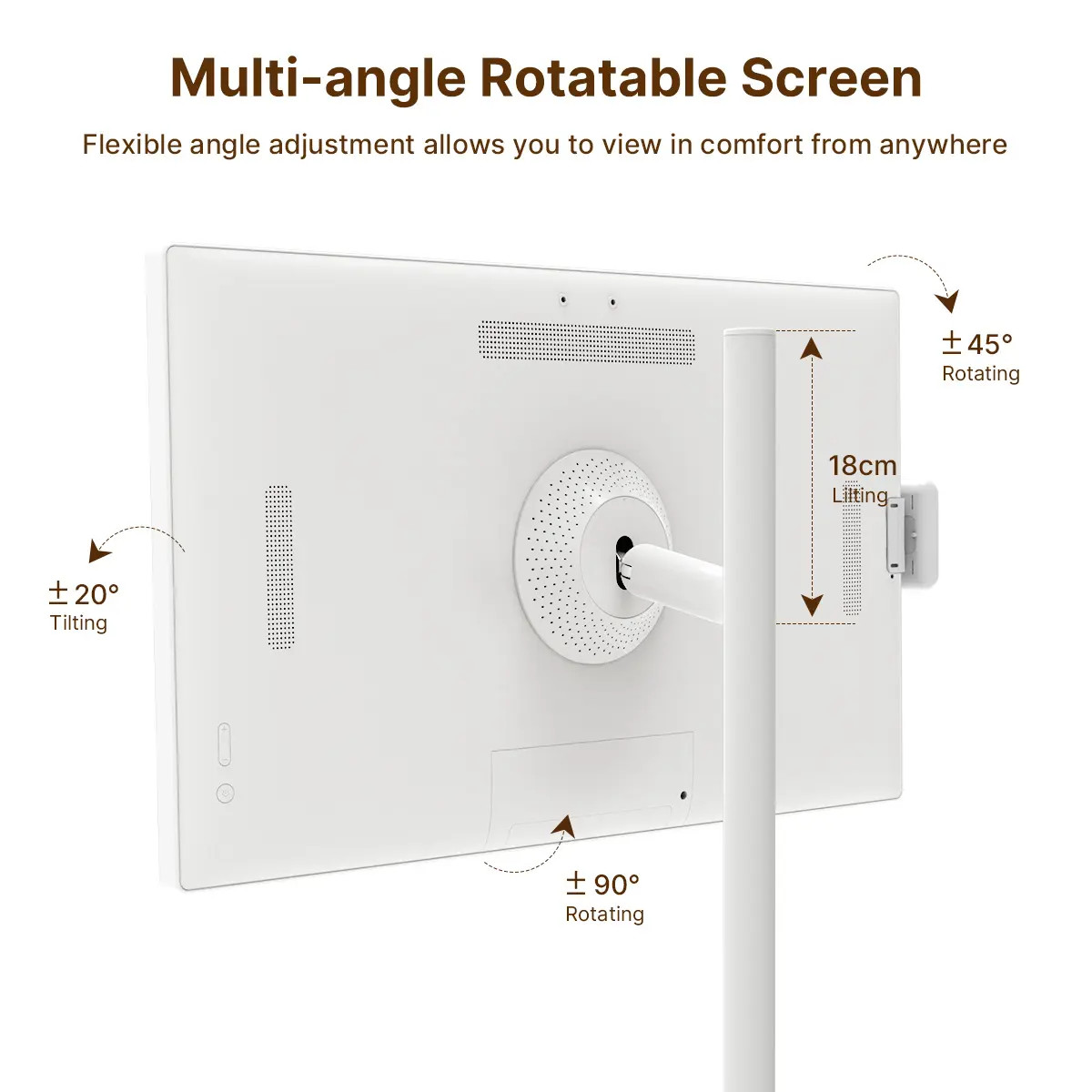 Smart Rotate Screen 24 Inch 32 Inch Incell Touch Screen IPS Movable Android Standbyme Screen