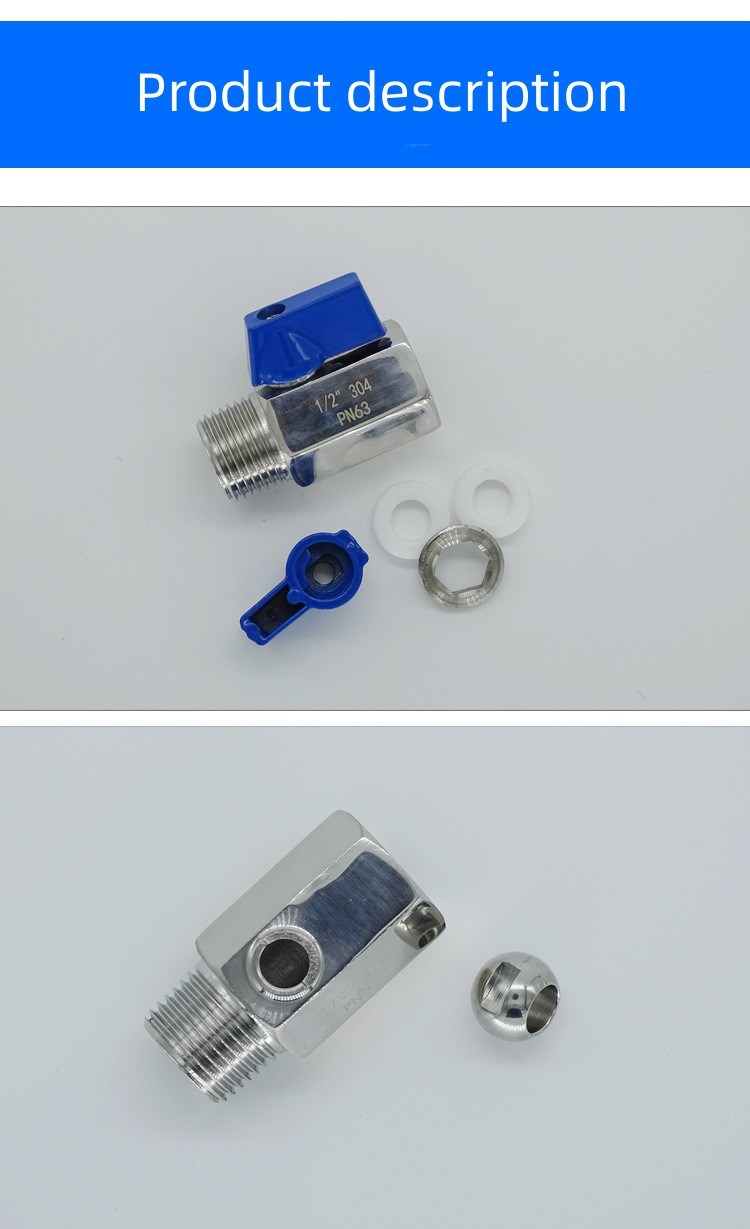 304 Stainless Steel Male and Female Thread Air Compressor Cut off Valve Micro Switch Mini Ball Valve
