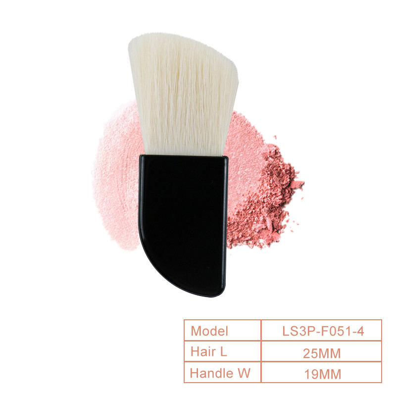 Custom Logo Synthetic Hair Makeup Blush Brush Plastic Handle