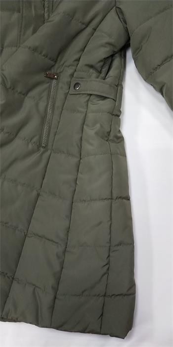 Grey Black Womens Long Padded Coat With Fur Hood Plus Size 18 20 22
