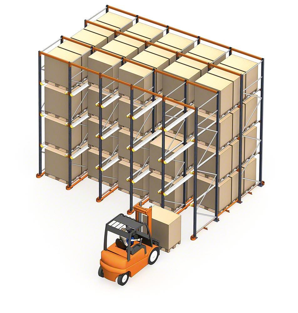Heavy Duty Warehouse Metal Storage Drive In Pallet Rack