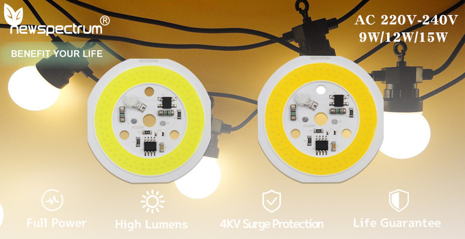 220V AC COB LED Chip High Brightness 12W 15W Warm LED Module