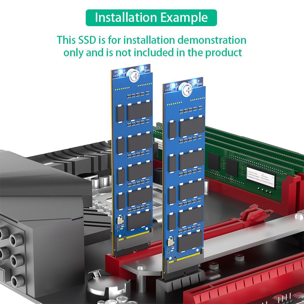 NGFF M.2 Nvme M Key SSD To PCI- E 1X Adapter Vertical Installation PCI-E 1x To NGFF M.2 Key-M Supports sizes 2230-2242-2260-2280