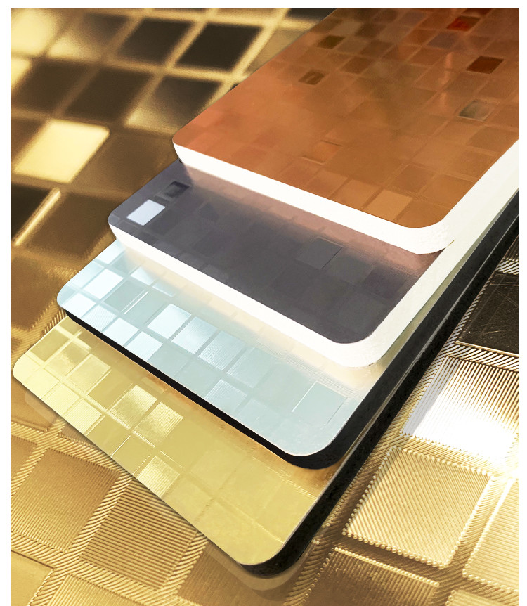 High Quality New Product Golden Metal Mosaic Bamboo Charcoal Co-Extruded Wood Veneer Panel