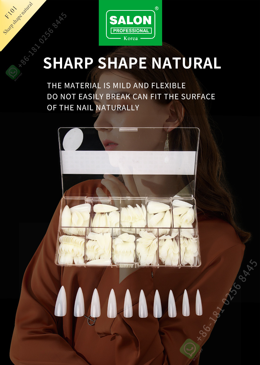 500pcs Sharp Shape Lady French Style Artificial False Nails Half Tips and Full Cover False Nail