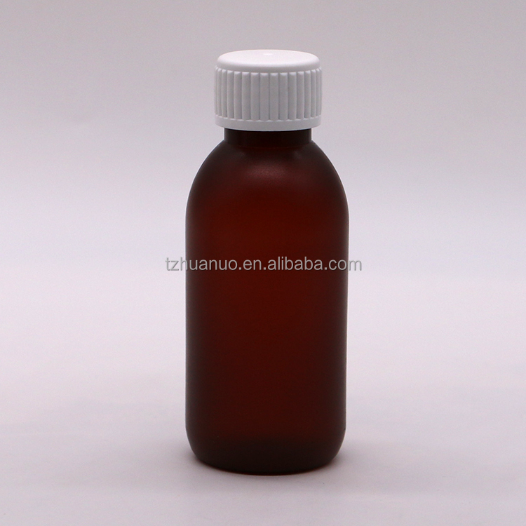 120ml Cough Syrup Round Liquid Frost Plastic Bottle Container for Medical Waste